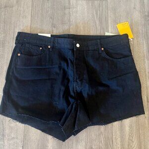 H&M Vintage High-Waisted Black Denim Shorts – Size 20